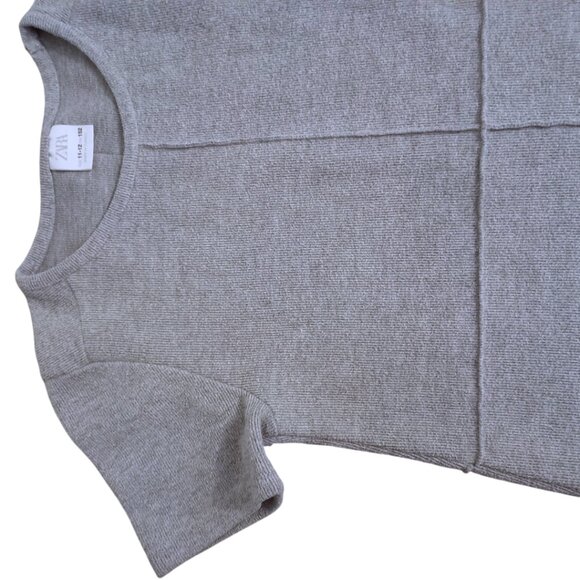 ZARA Girls Gray Knit Short Sleeve Dress – Size 11-12 (152 cm) - Picture 4 of 11
